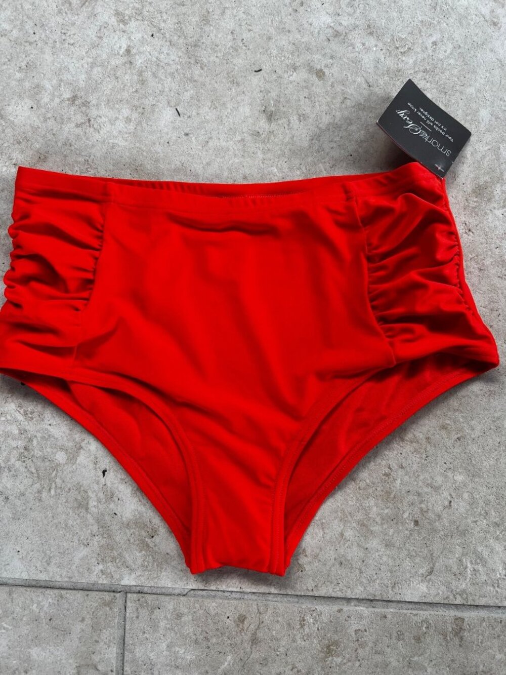 NWT Women’s Orange High Waisted Tummy Control Bikini Bottom Swimwear